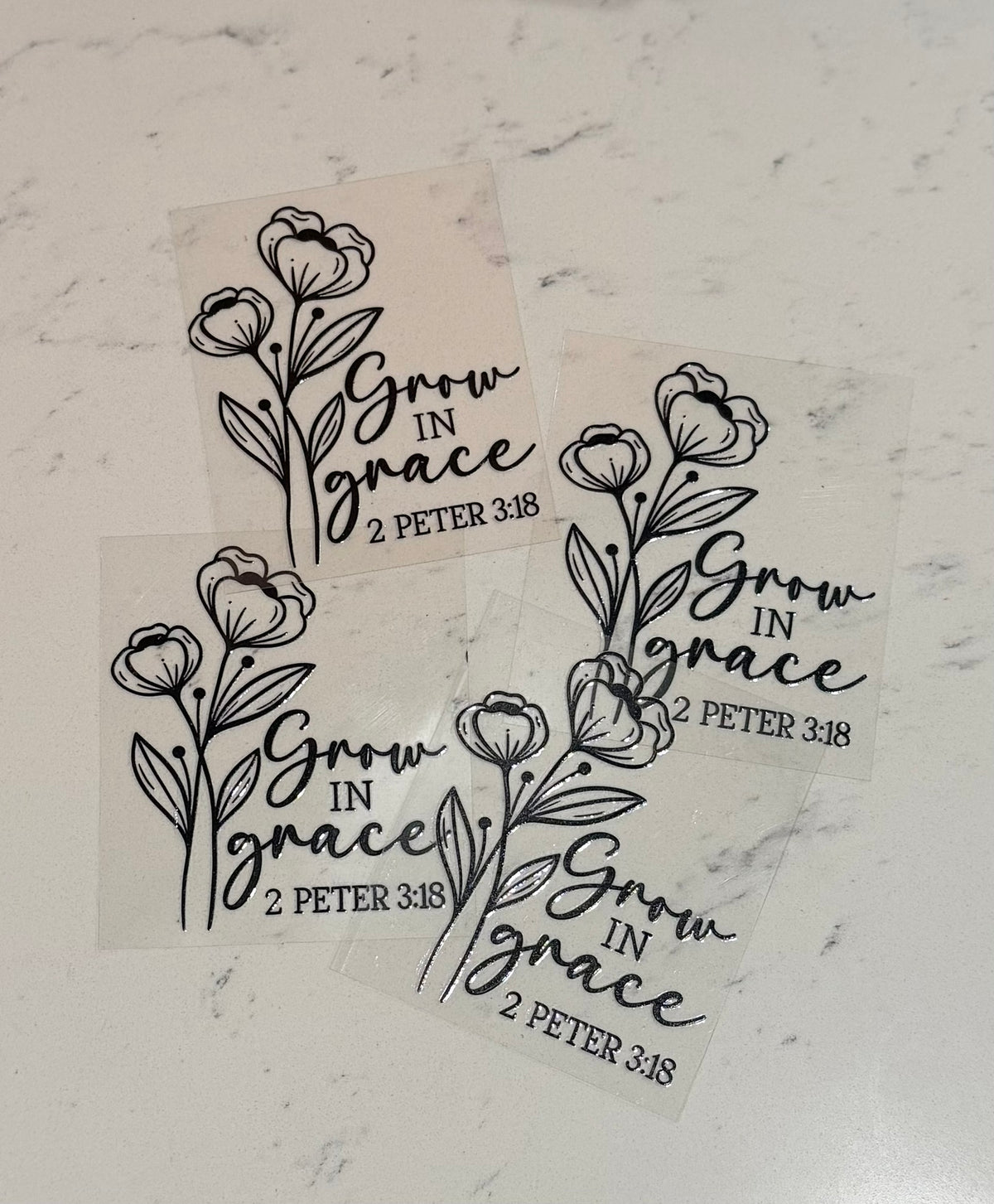 Grow in Grace Floral UV DTF Decal