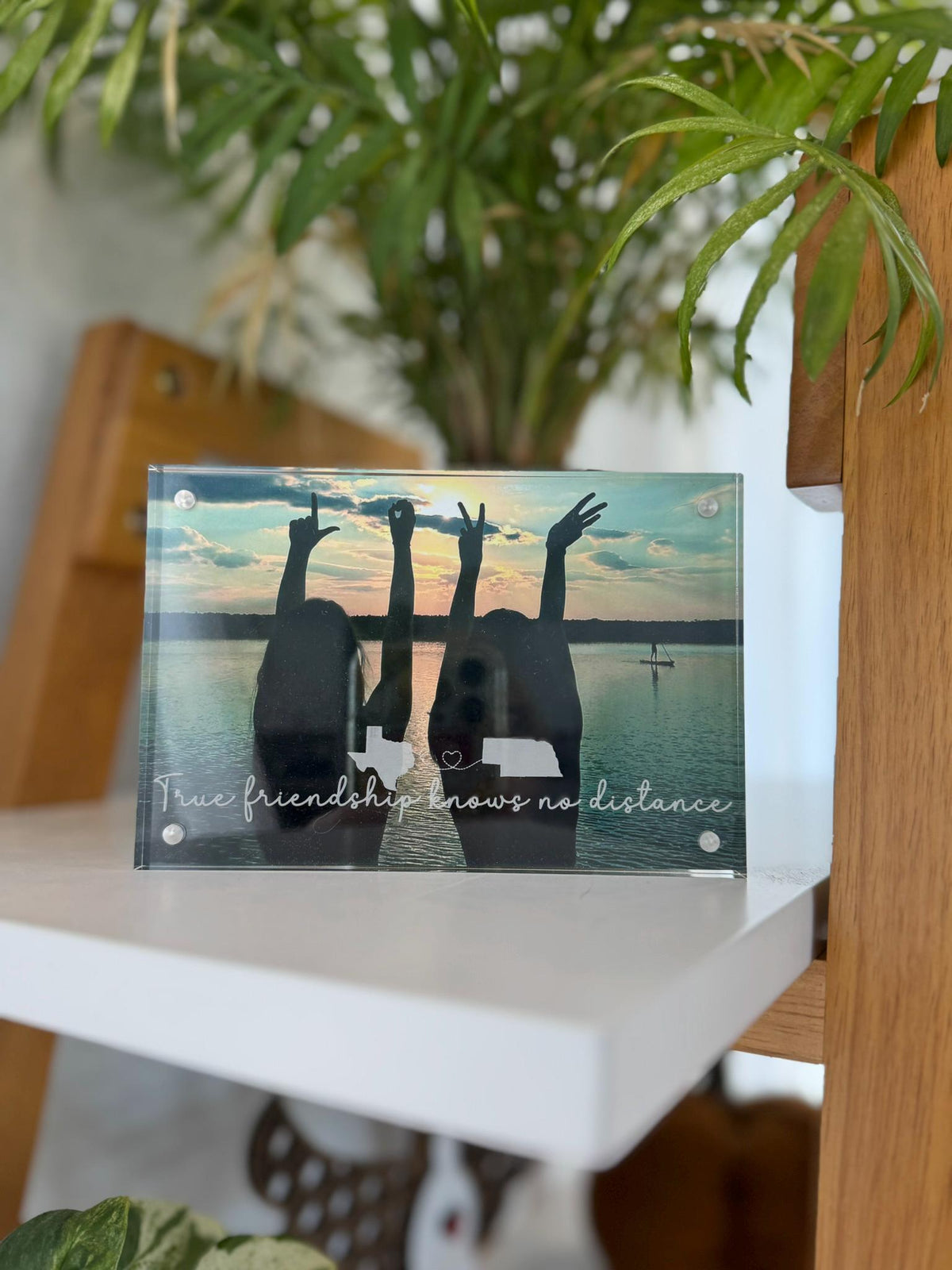 Long Distance Friendship Acrylic Frame, Personalized Best Friend Gift