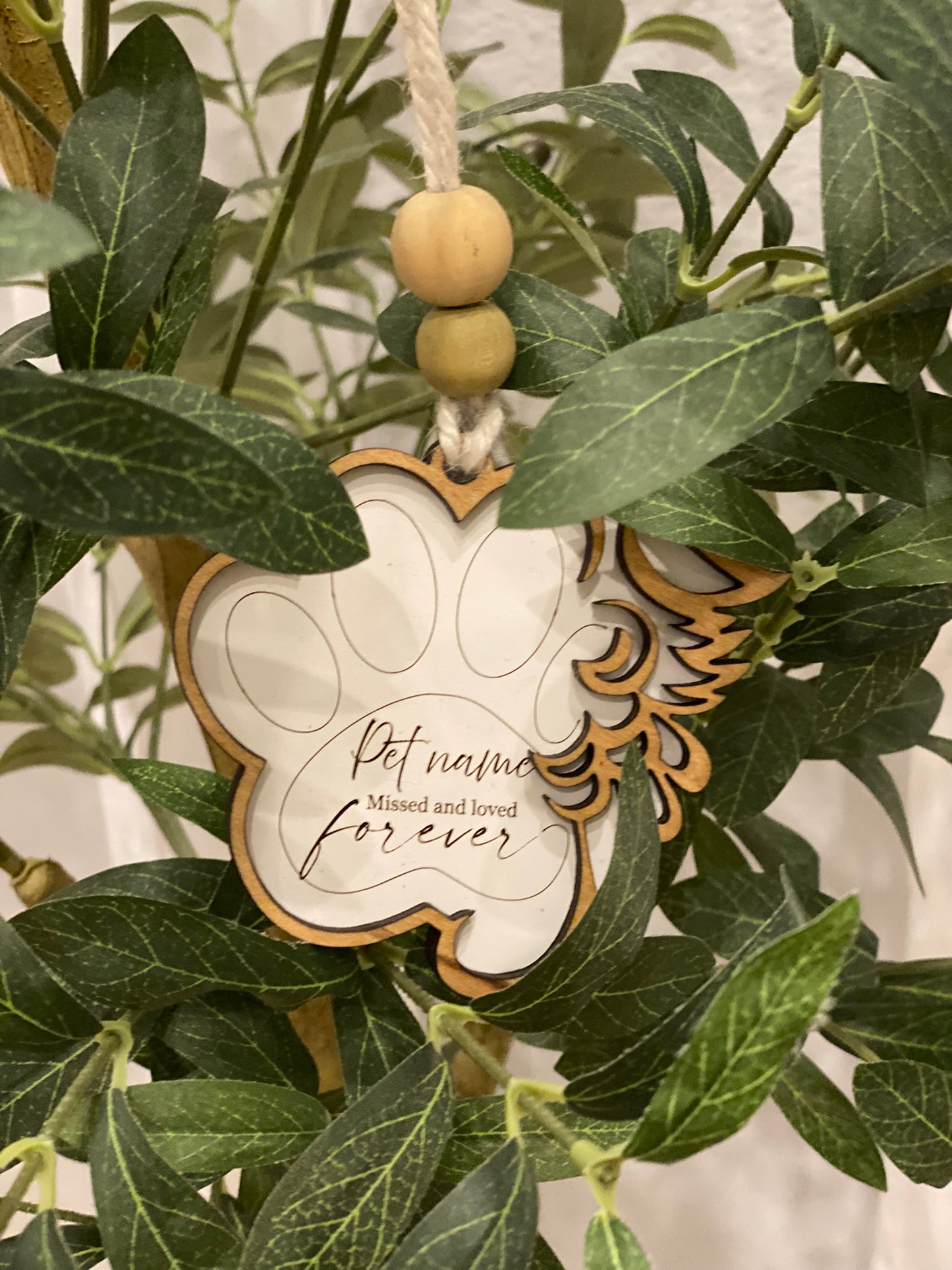 Memorial Angel Wing Paw print