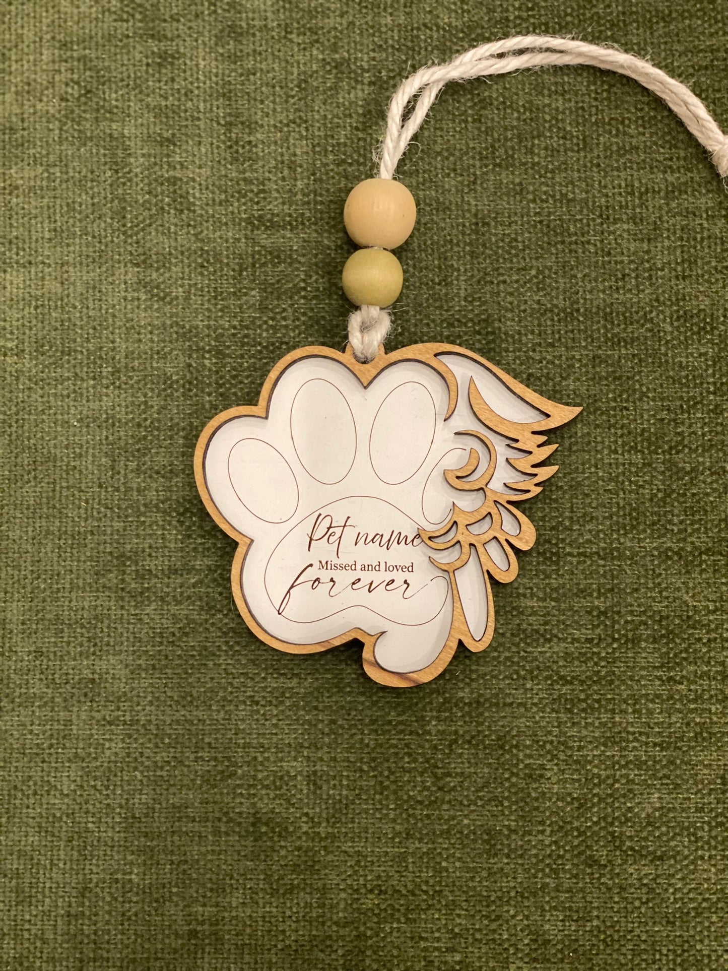 Memorial Angel Wing Paw print