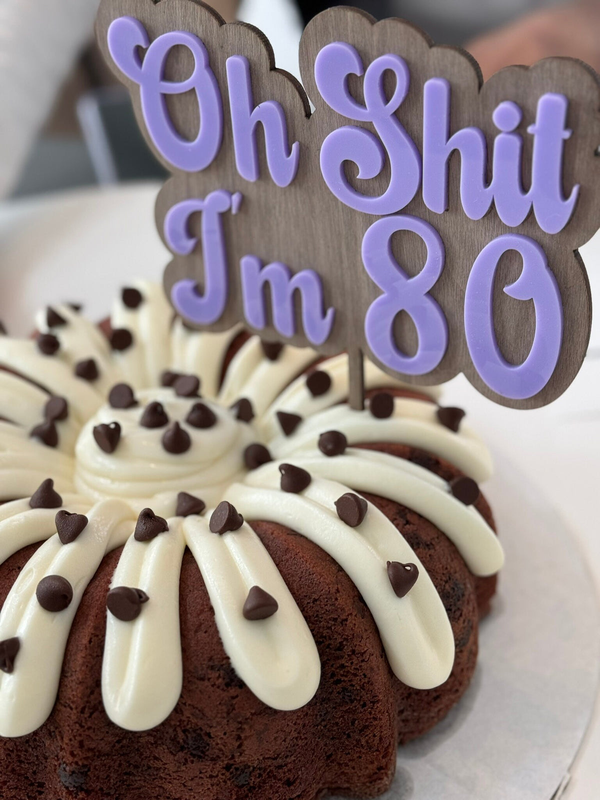 Funny 80th Birthday Cake Topper, Acrylic Layered on Wood