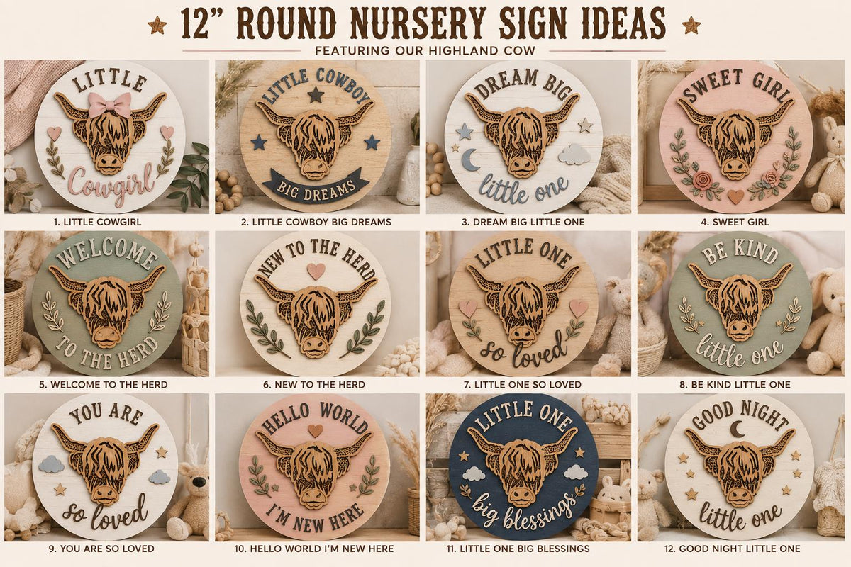 Layered Wood Highland Cow Wall Decor: Rattan-Inspired Boho Western Nursery Art