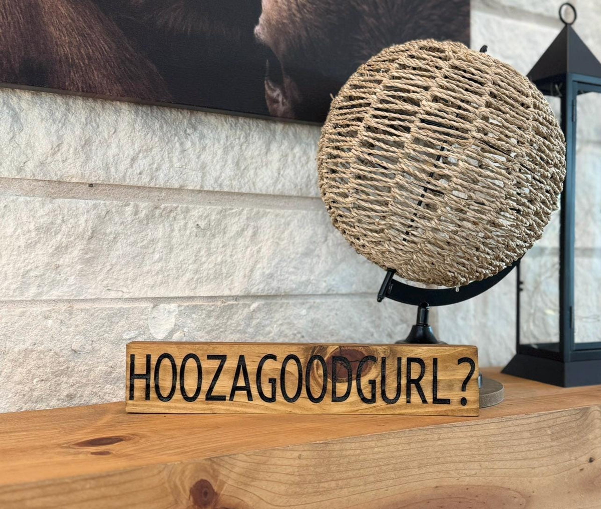 HOOZAGOODGURL? - Funny Dog Lover Wood Sign - Dog Mom Gift