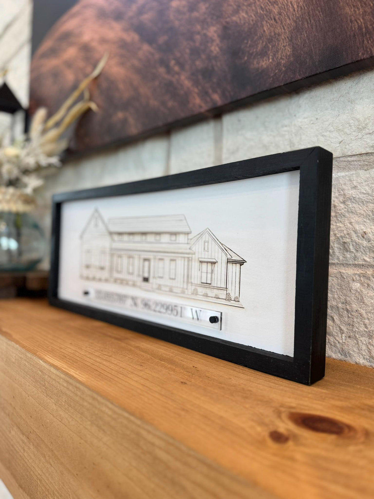 Custom House Photo Engraving with Coordinates Personalized Home Drawing Gift for Realtor New Homeowner Housewarming Gift Custom Sketch