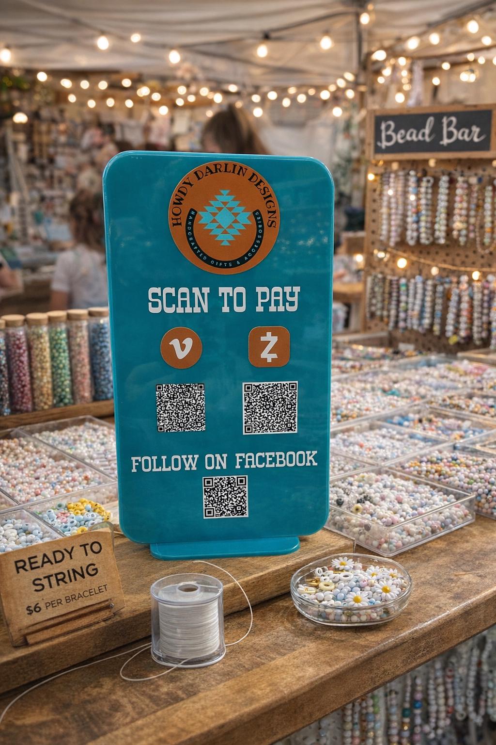 Custom Acrylic QR Code Sign: Business Logo, Scan to Pay Display