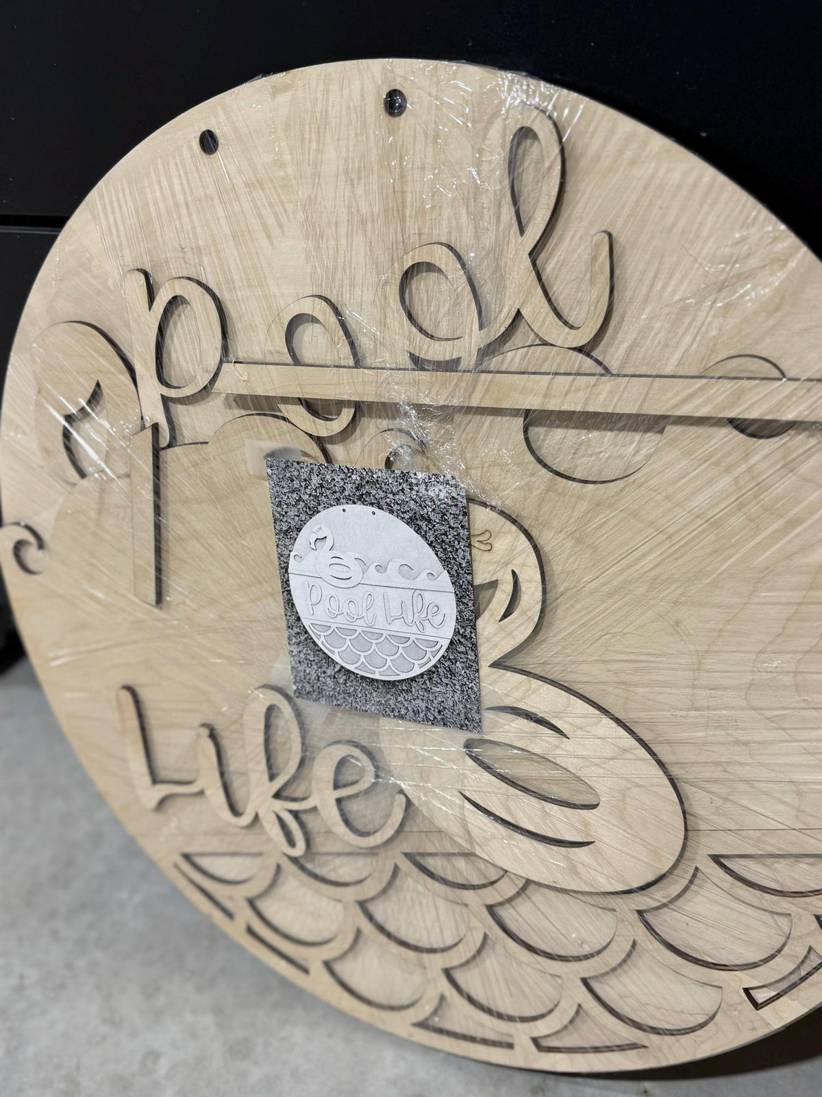 Summer door sign Pool Life Wood Sign Unfinished Laser Cut Door Summer Craft Poolside decor backyard pool sign summer porch beach house sign