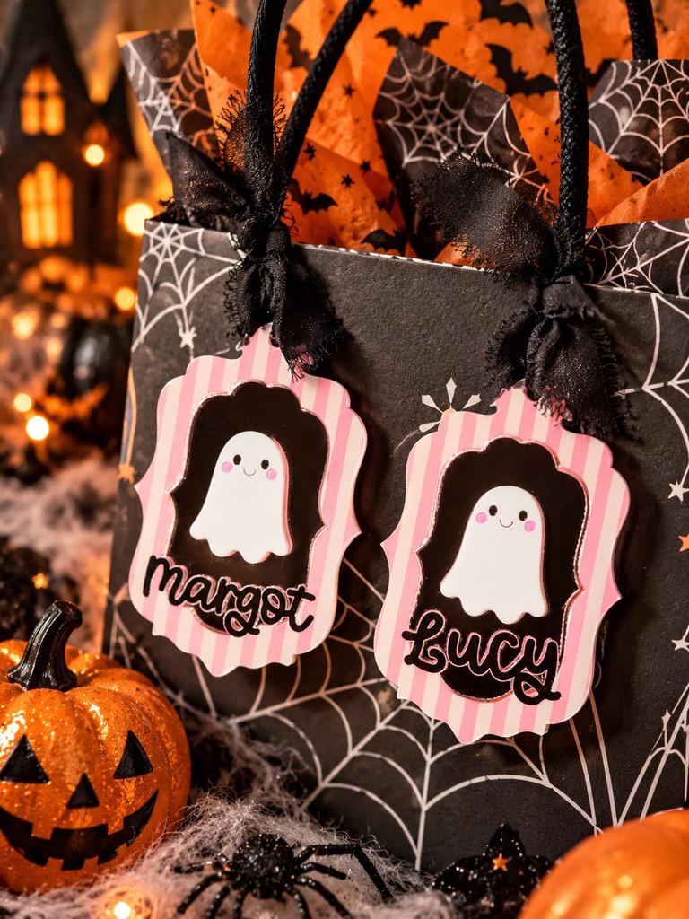 Boo Basket name Tag Personalized Ghost Mirror Bag Tag | Custom Halloween Name Tag | Spooky Backpack Charm | Trick or Treat Tag