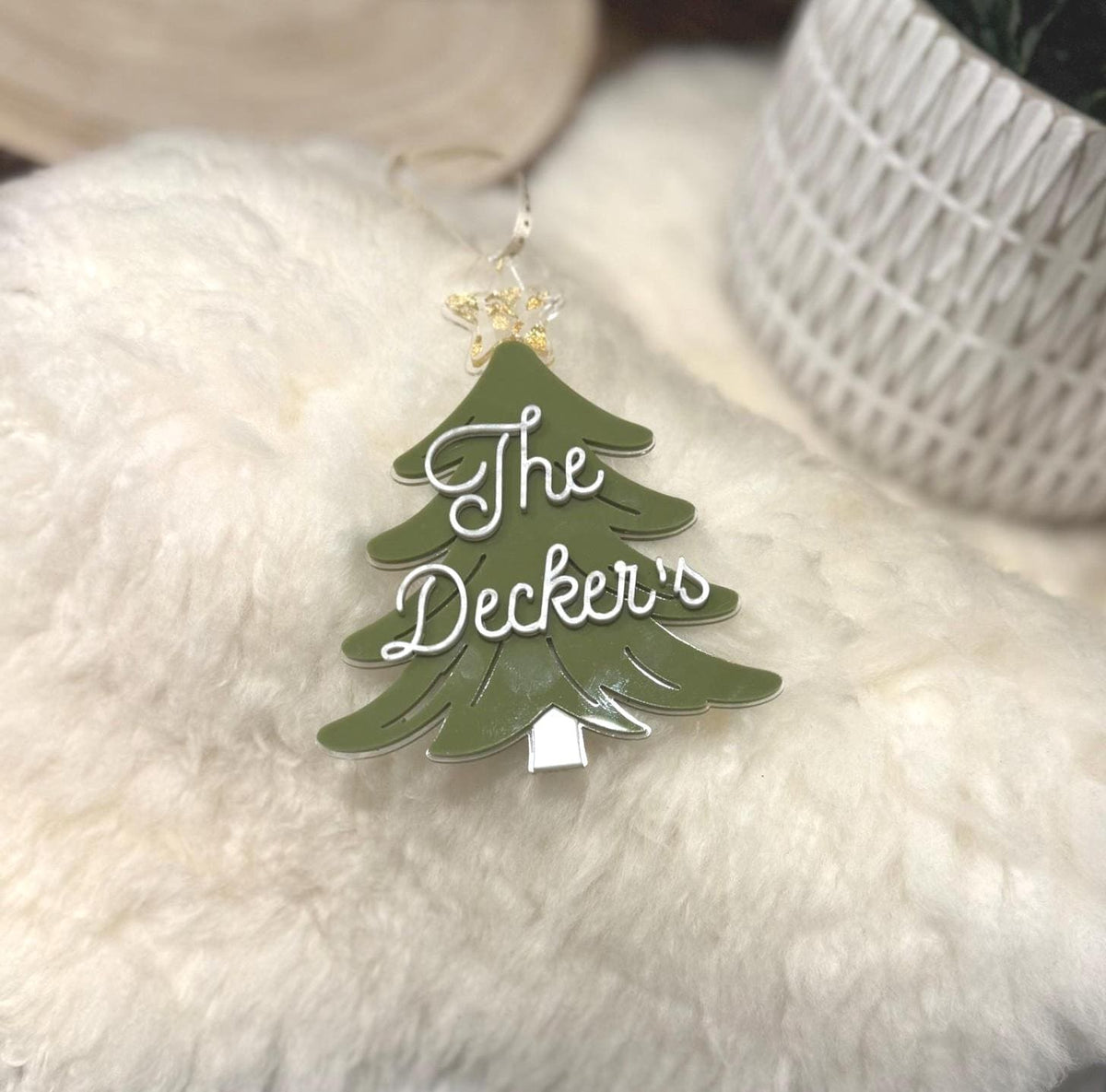 Personalized Family Name Christmas Tree Ornament SVG (Digital Download)