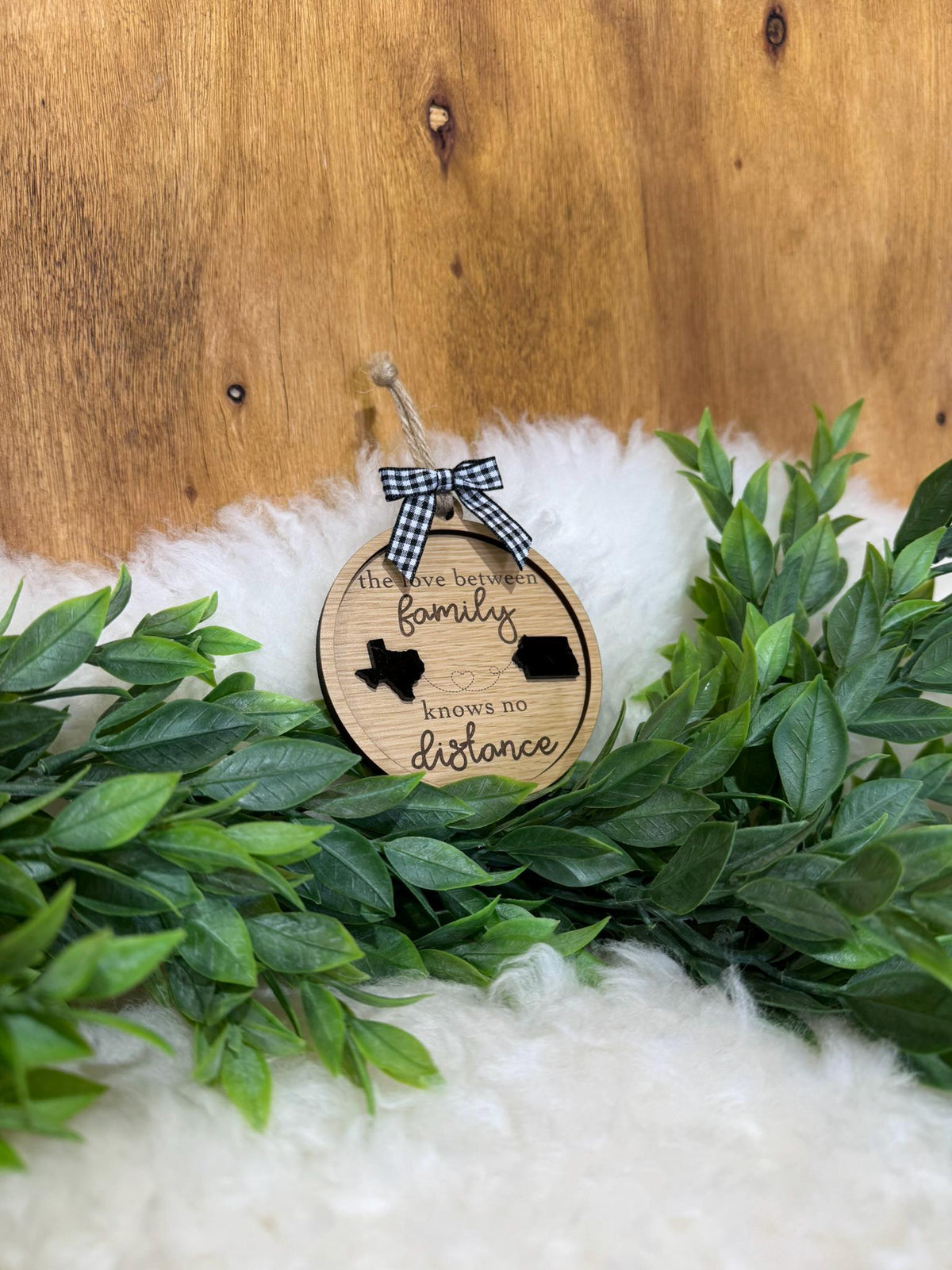 Family Long Distance Miles Apart State Ornament Love Between Family