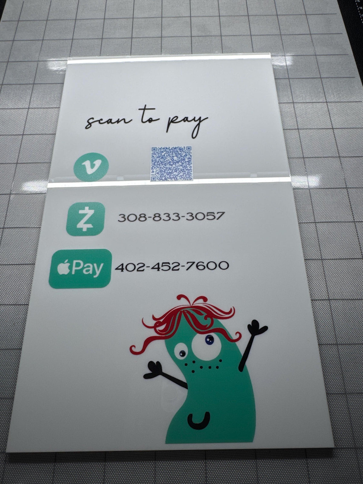 Custom Acrylic QR Code Sign: Business Logo, Scan to Pay Display