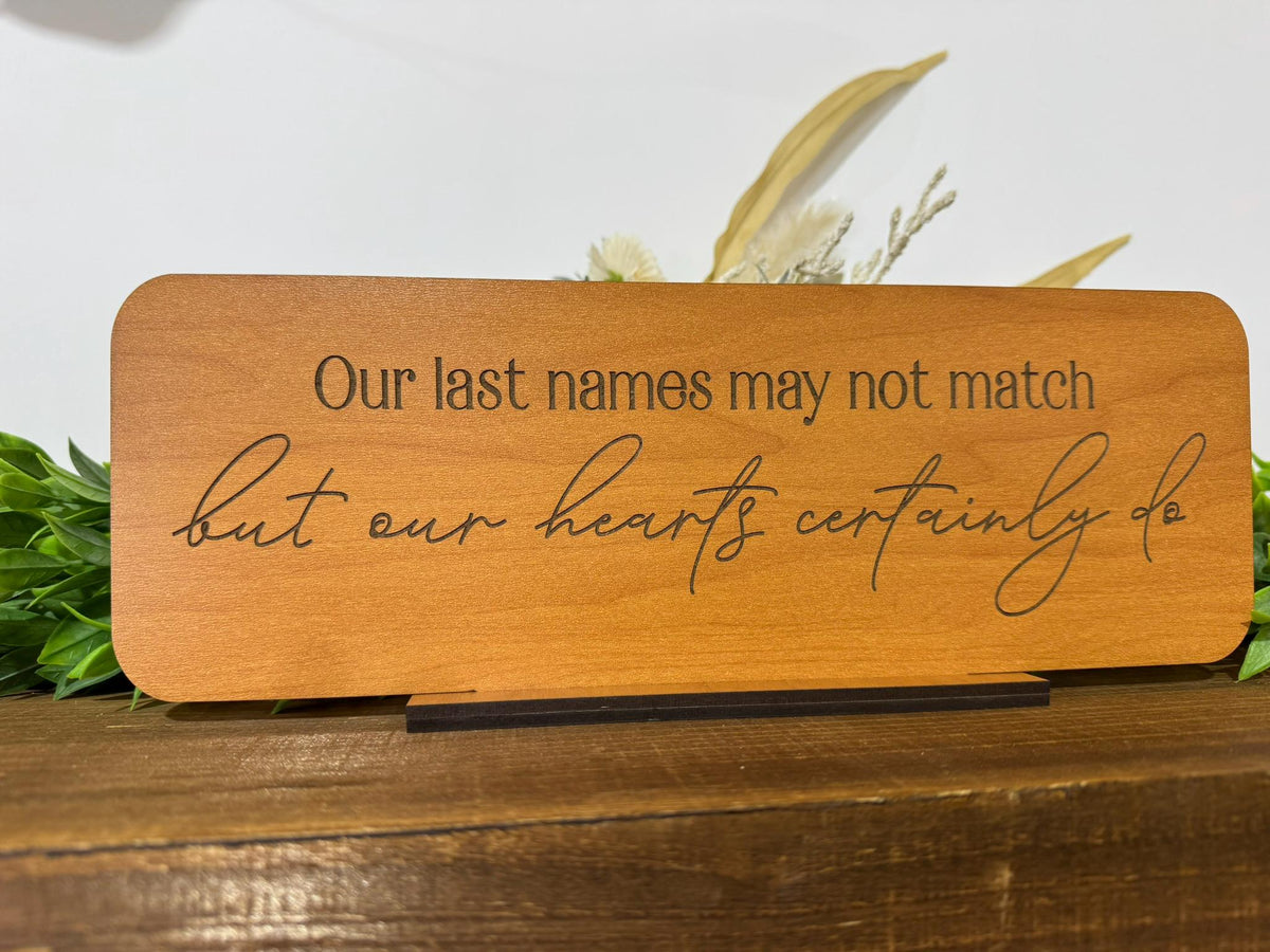 Engraved Wood Blended Family Sign: Meaningful Stepfamily Gift