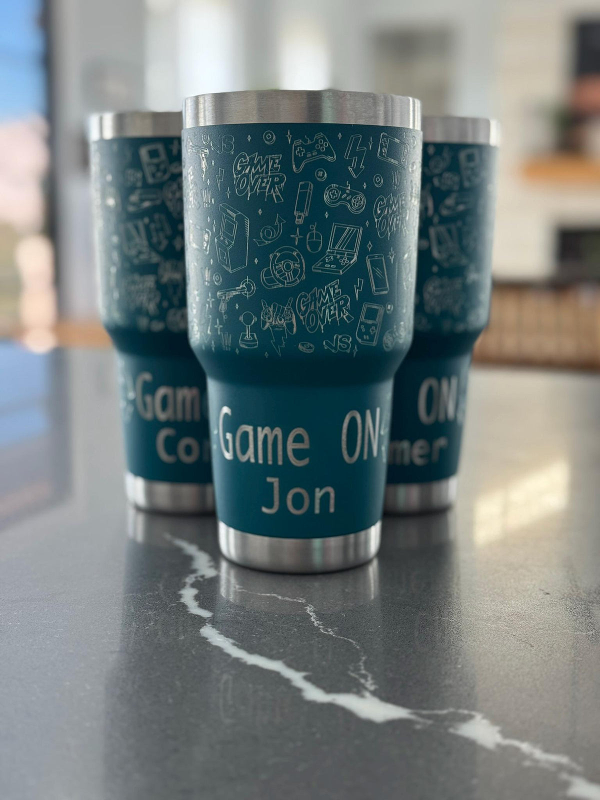 Engraved Gamer Tumbler 40oz, Personalized Video Game Travel Mug