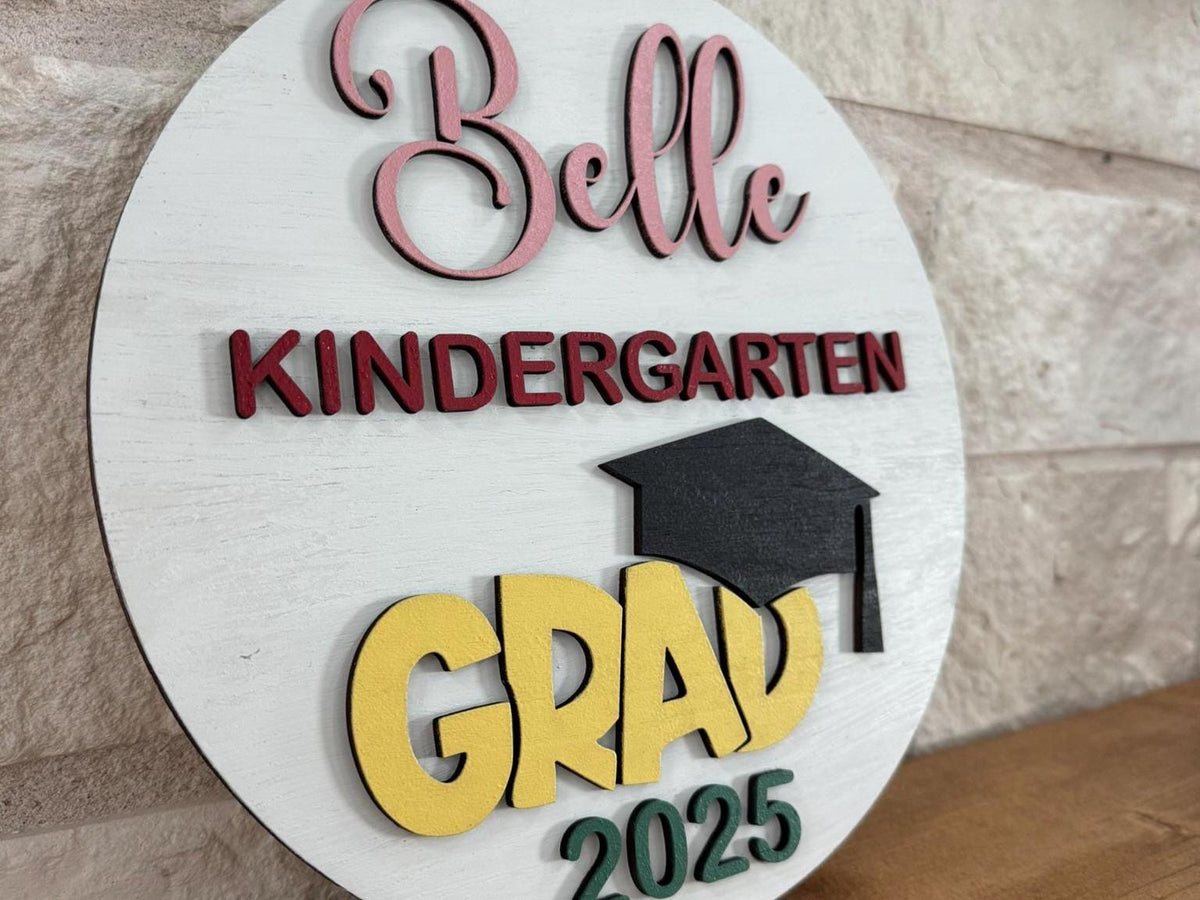Personalized Graduation Sign, Kindergarten Photo Prop (SVG)