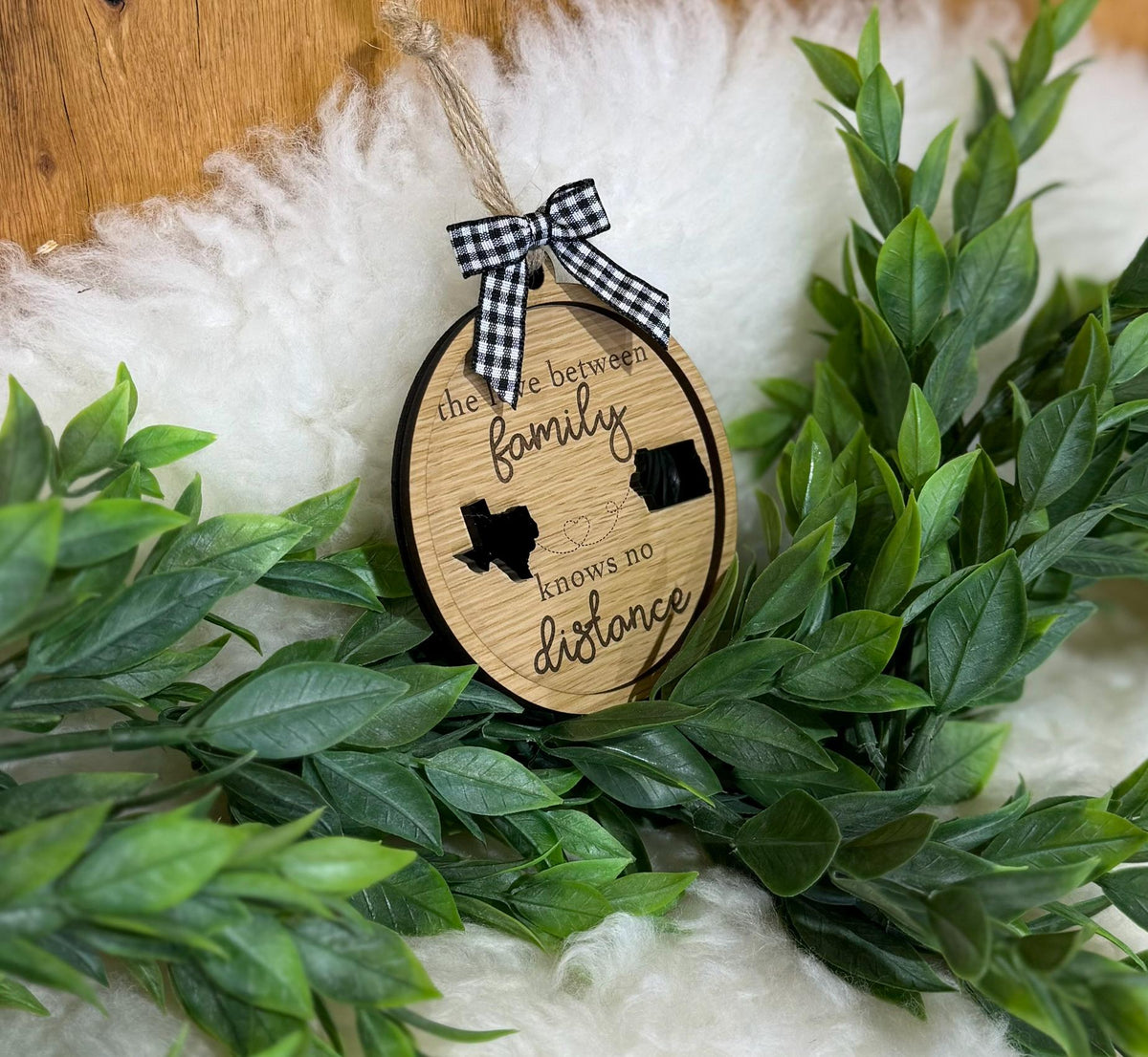 Family Long Distance Miles Apart State Ornament Love Between Family