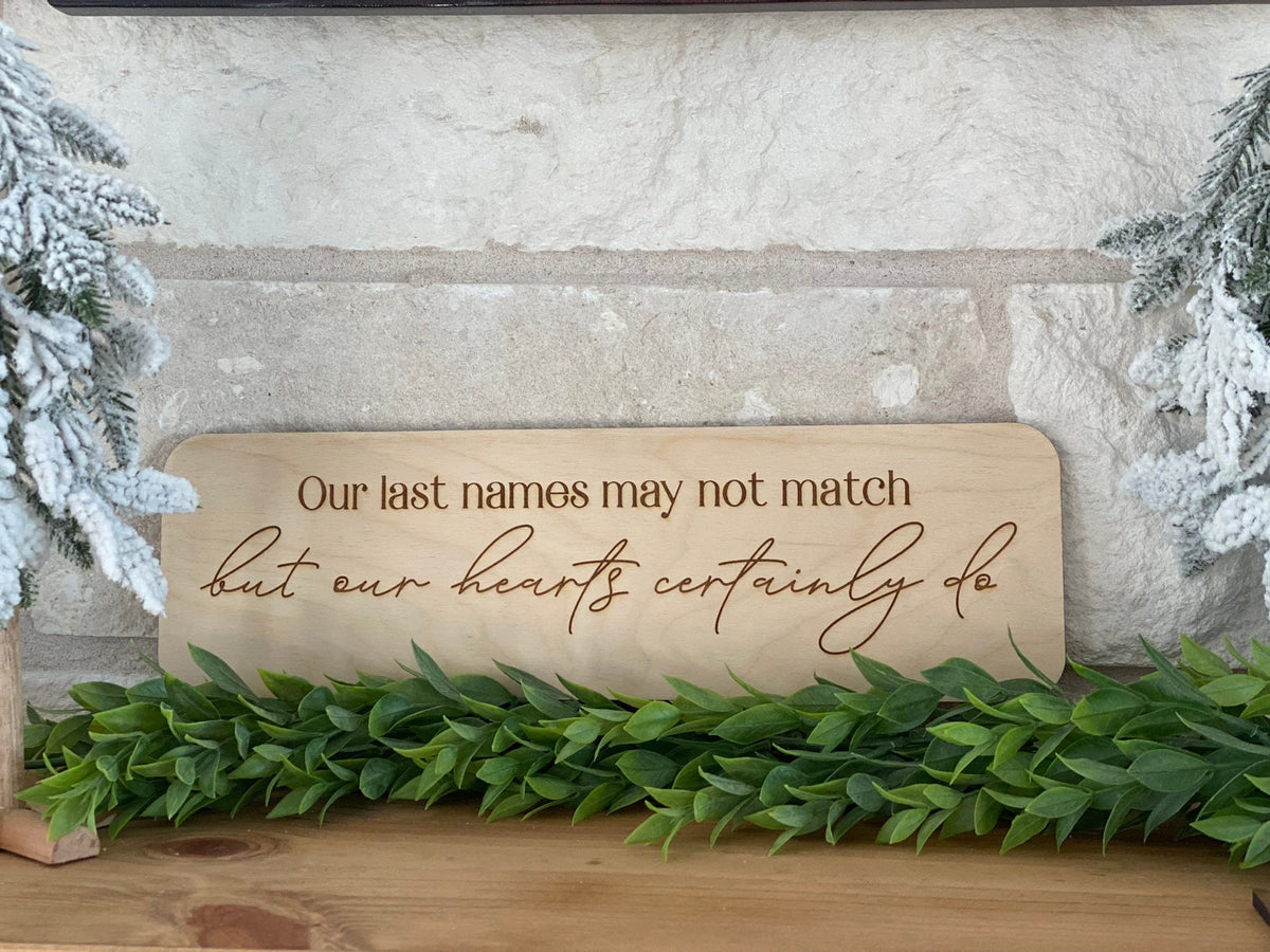 Engraved Wood Blended Family Sign: Meaningful Stepfamily Gift