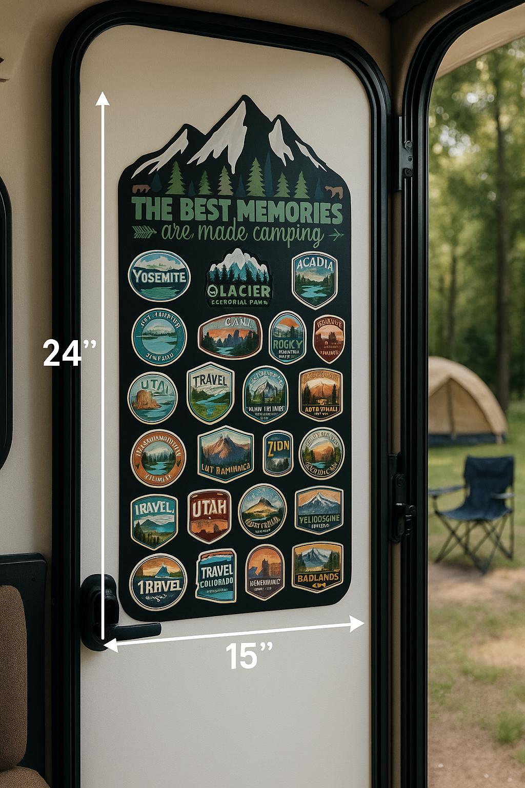 Hand-Painted Acrylic Adventure Sticker Board RV Camper Decor Travel Vacation Stickers