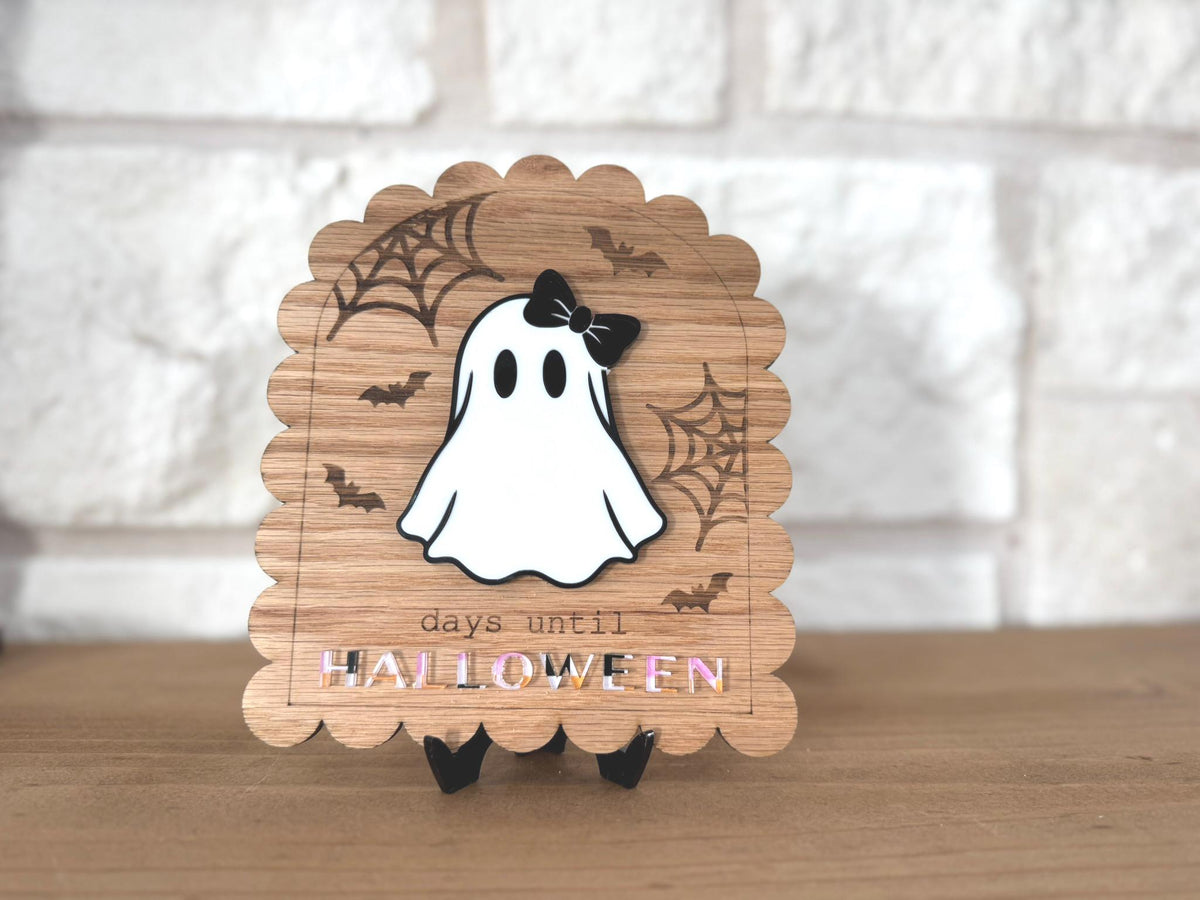 Halloween Countdown Dry Erase Ghost Sign Acrylic Write-On Days Until Halloween Decor Spooky Cute Fall Home Decor