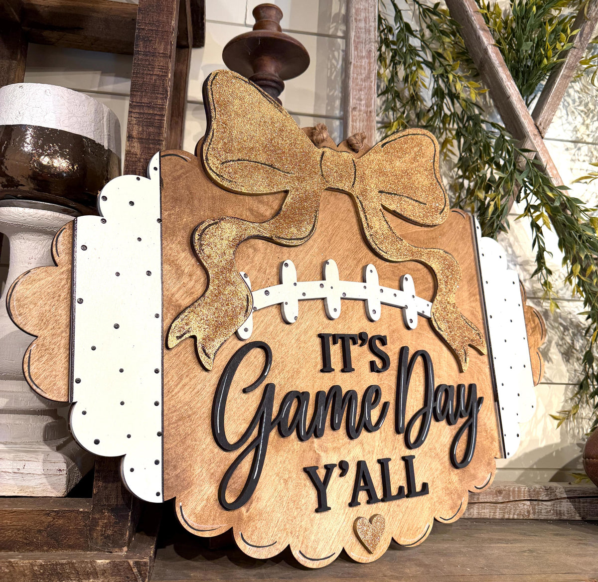 DIY Football Door Hanger Kit: Unfinished Birch Plywood, Paint Party Craft Blank