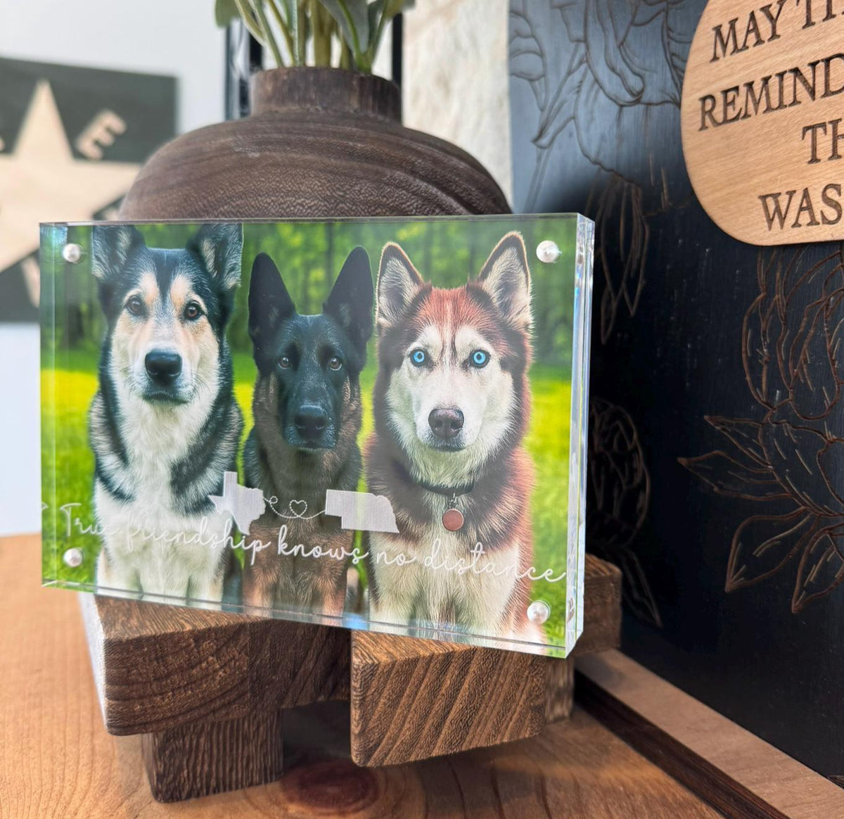 Long Distance Friendship Acrylic Frame, Personalized Best Friend Gift