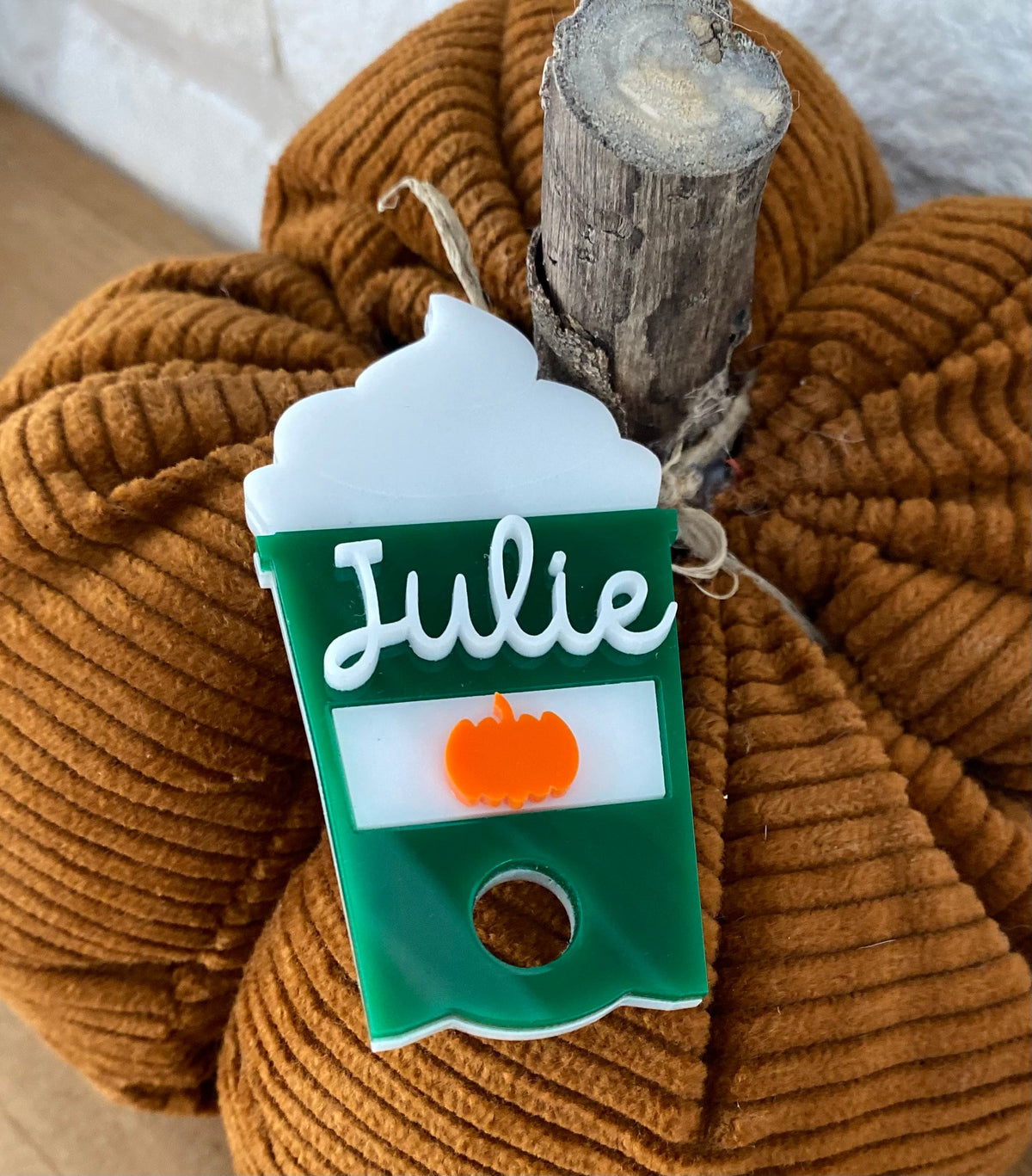 Fall Pumpkin Spice Latte Coffee Acrylic Name H2.0 30 oz