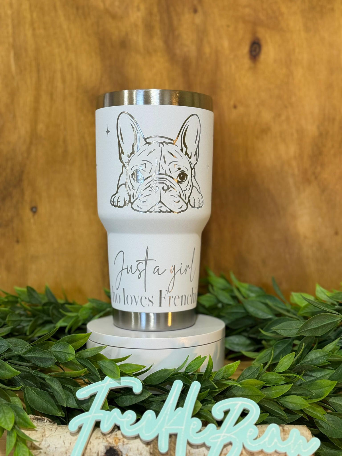 Engraved French Bulldog Tumbler, Dog Mom Gift, 40oz Insulated Cup
