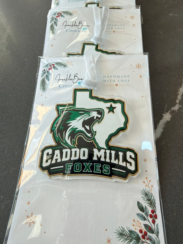 Caddo Mills Foxes School Spirit Ornament