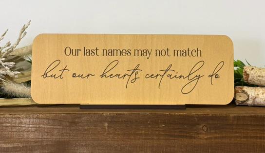 Engraved Wood Blended Family Sign: Meaningful Stepfamily Gift