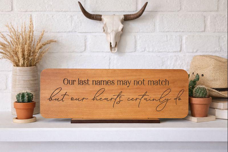 Engraved Wood Blended Family Sign: Meaningful Stepfamily Gift