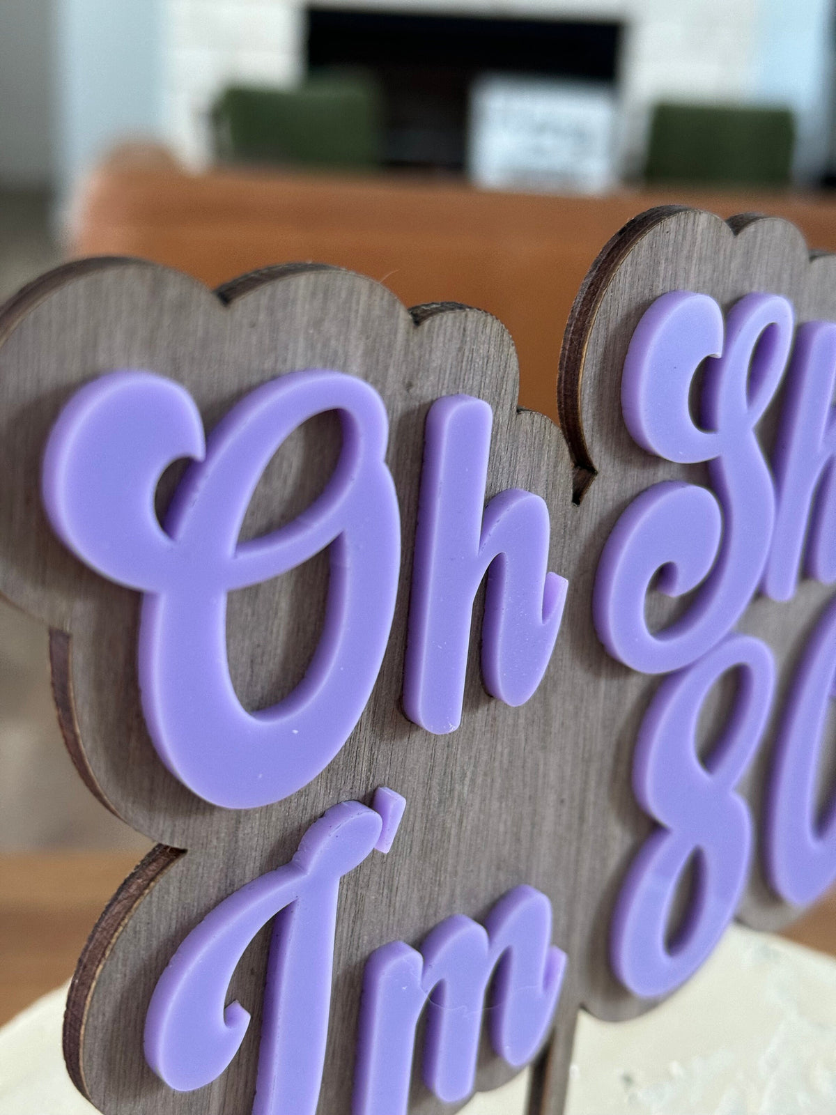 Funny 80th Birthday Cake Topper, Acrylic Layered on Wood