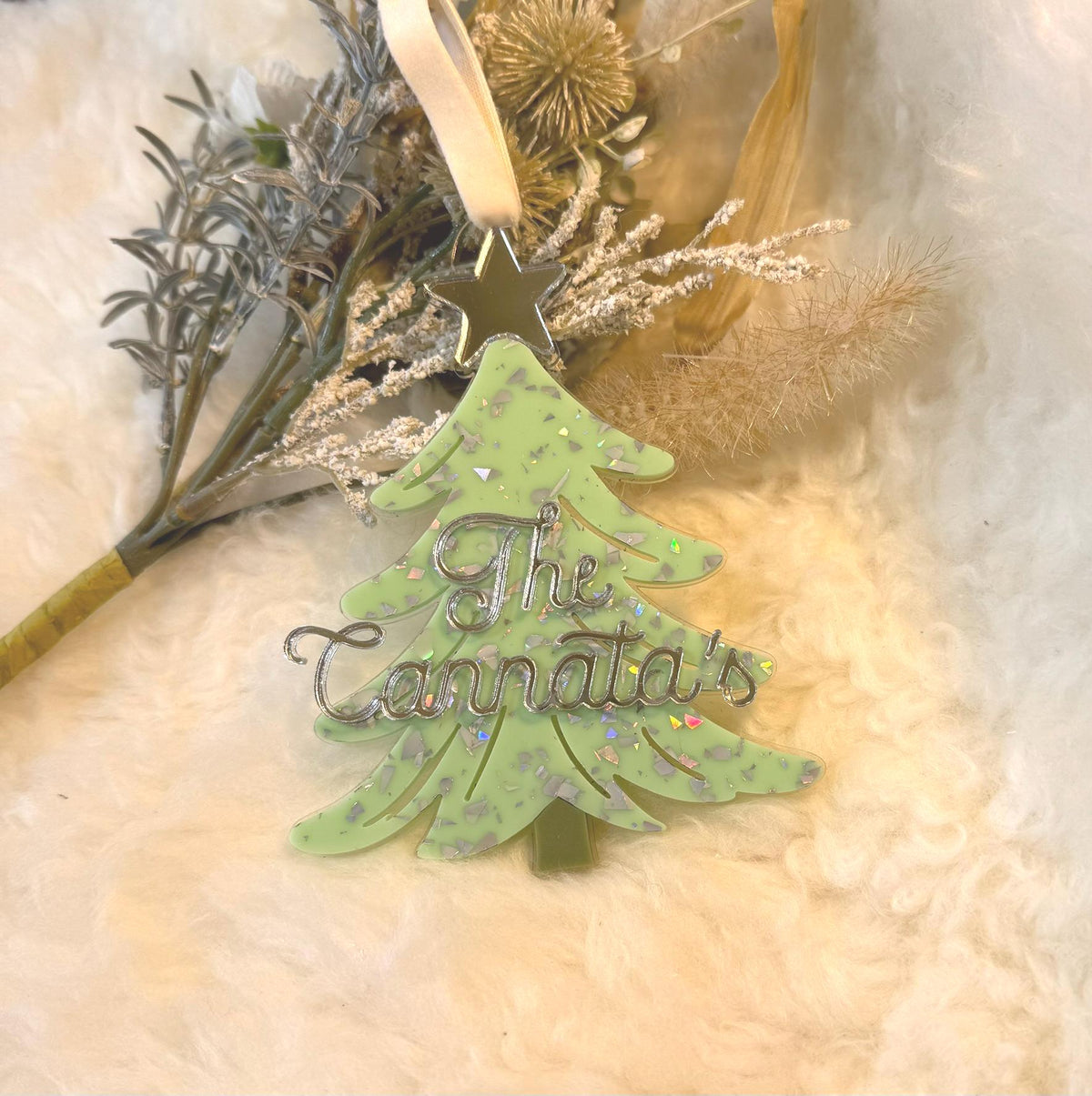 Personalized Family Name Christmas Tree Ornament SVG (Digital Download)