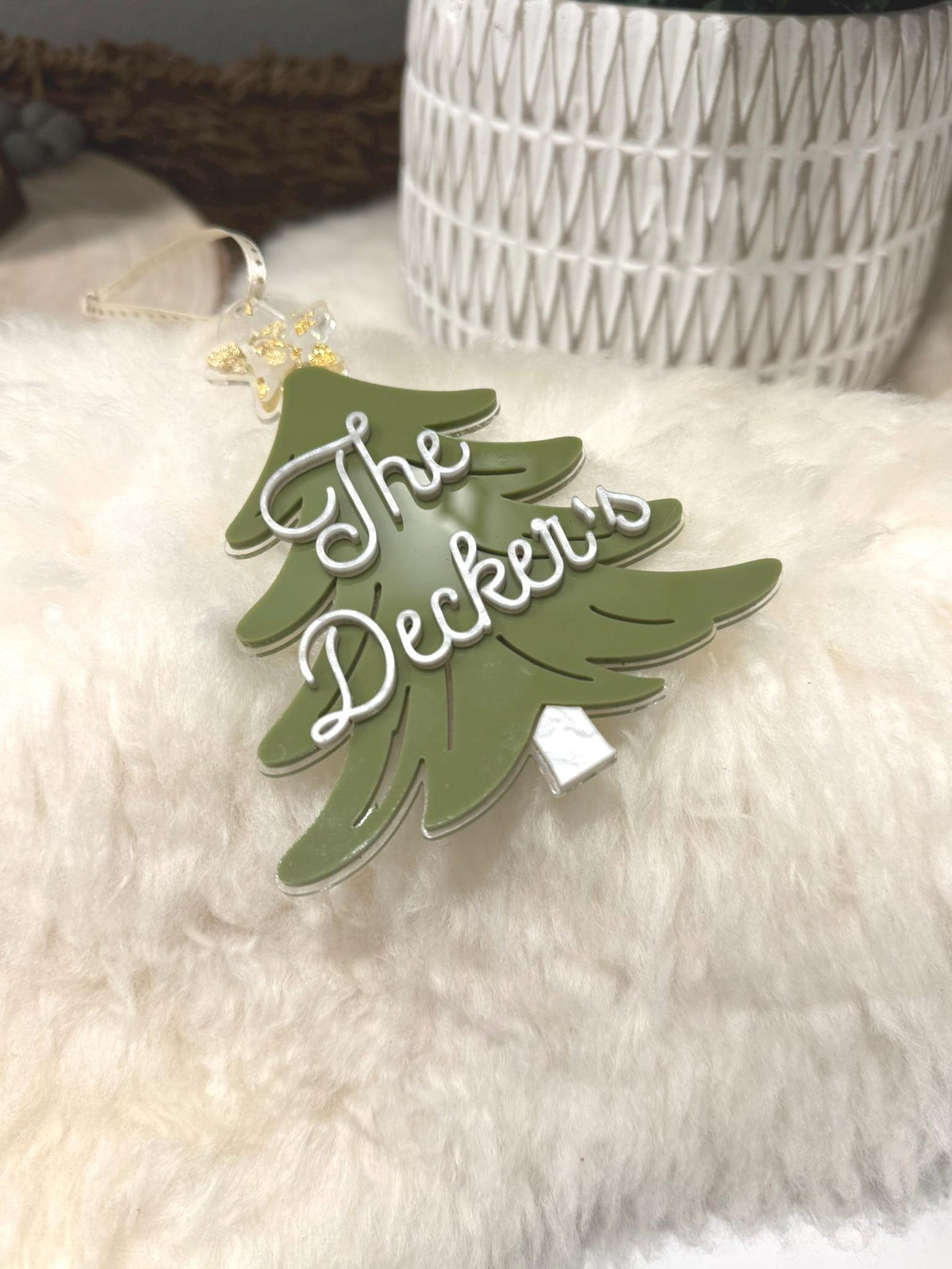 Personalized Family Name Christmas Tree Ornament SVG (Digital Download)