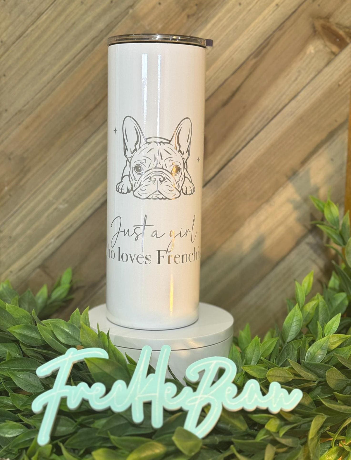Personalized French Bulldog Tumbler, Dog Lover Gift, Stainless Steel Travel Mug