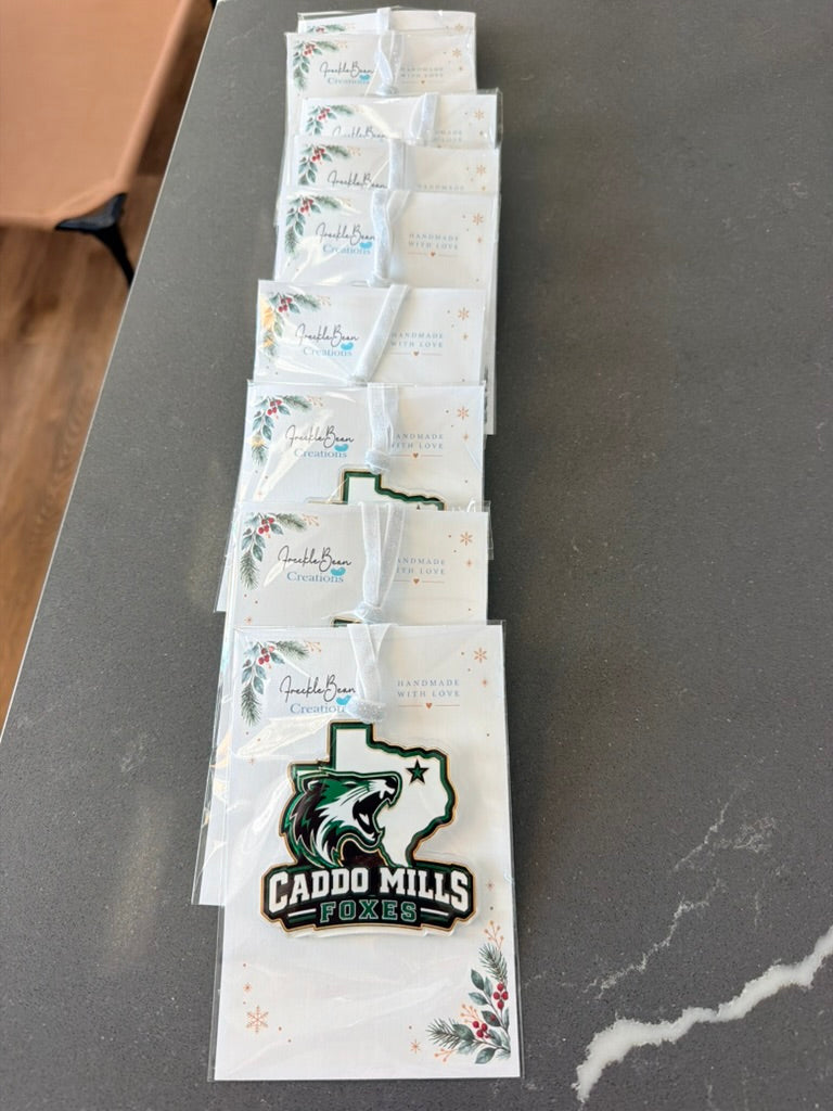 Caddo Mills Foxes School Spirit Ornament