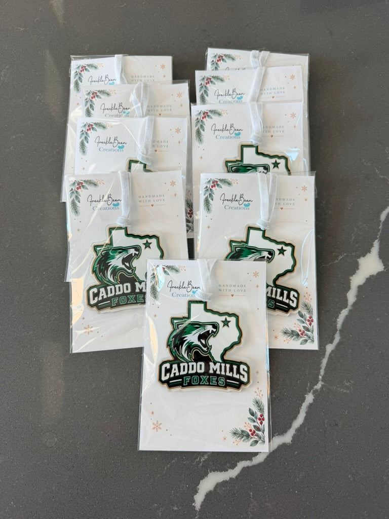Caddo Mills Foxes School Spirit Ornament