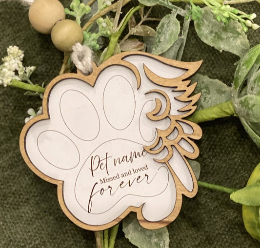 Memorial Angel Wing Paw print