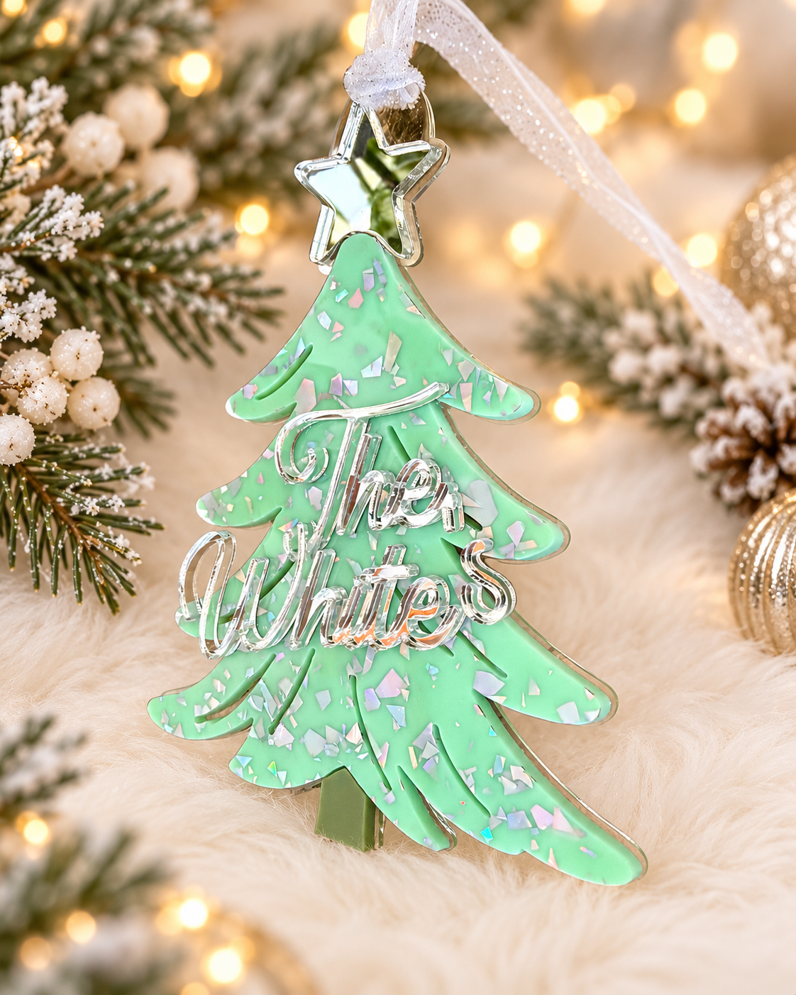 Christmas Tree Ornament Family Name