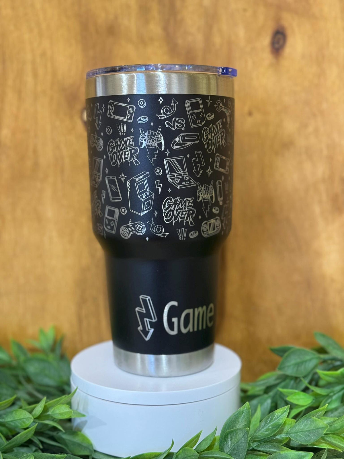 Engraved Gamer Tumbler 40oz, Personalized Video Game Travel Mug