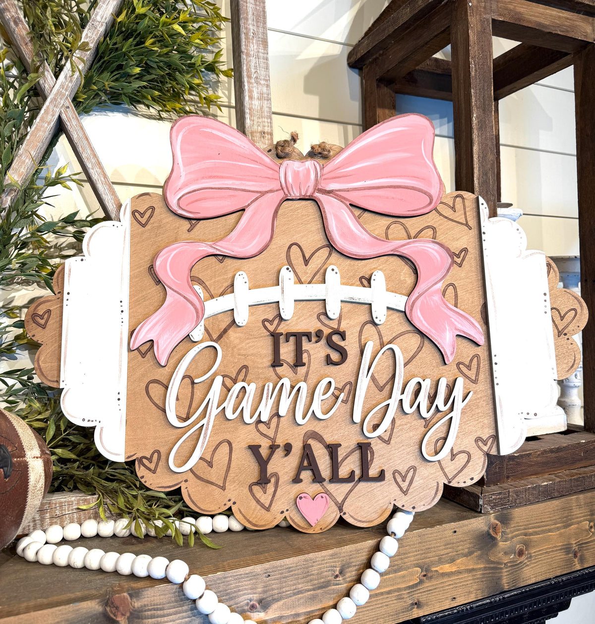 DIY Football Door Hanger Kit: Unfinished Birch Plywood, Paint Party Craft Blank