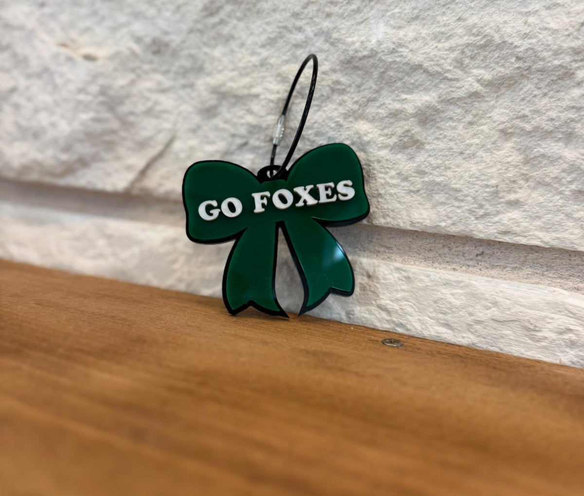 Custom Acrylic Bow Keychain School Spirit Backpack Tag