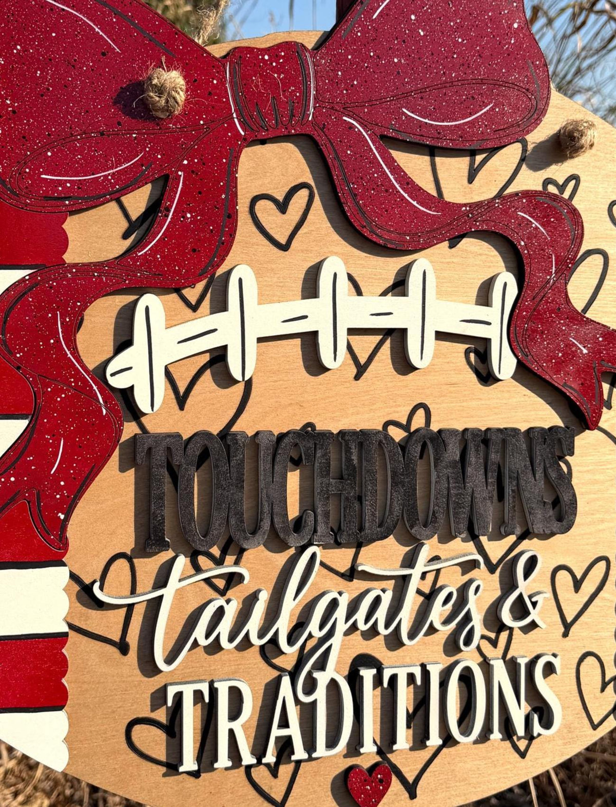 Football Door Hanger Kit Unfinished Birch Plywood, Paint Party Craft Blank; DIY Football