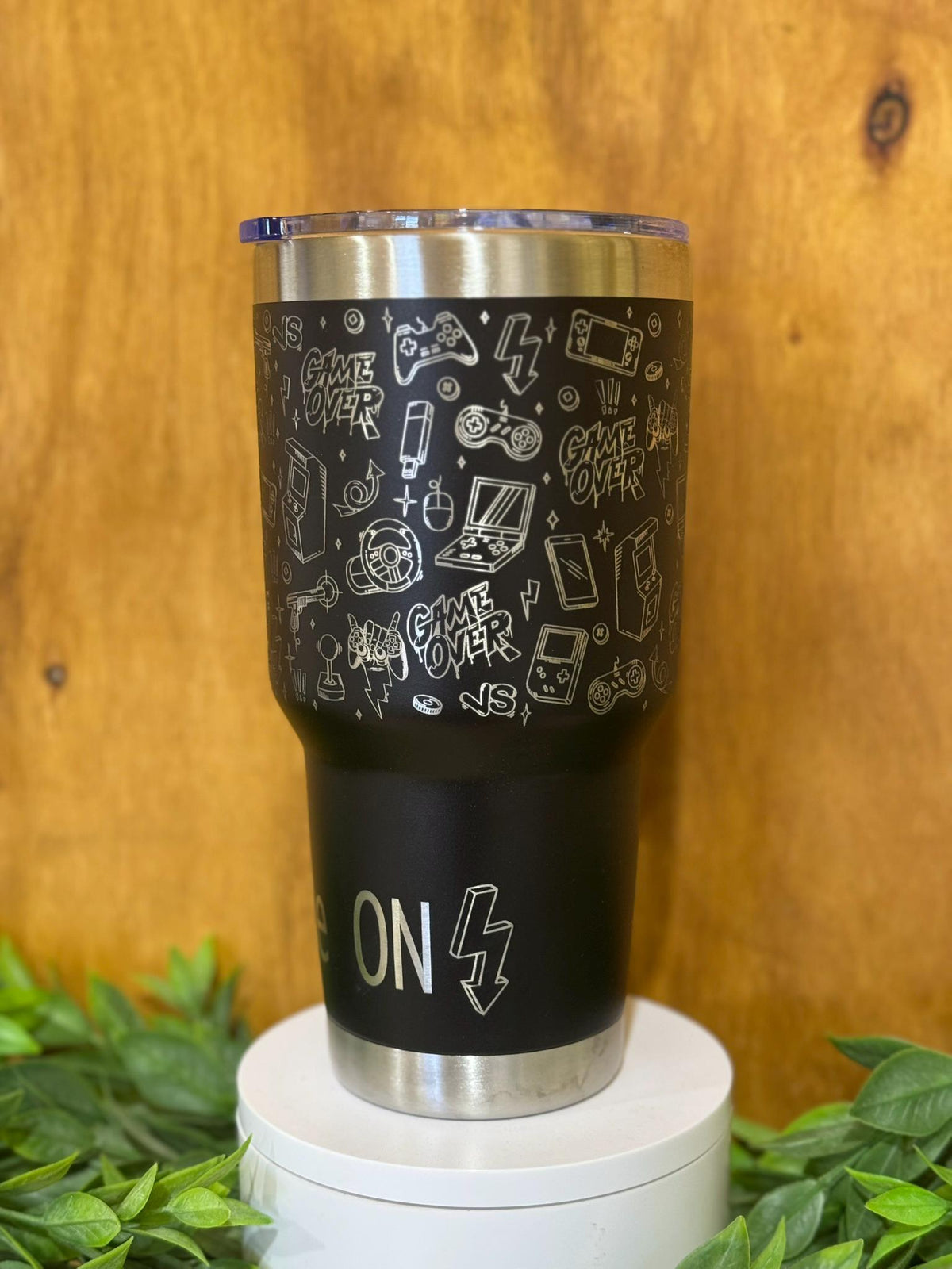 Engraved Gamer Tumbler 40oz, Personalized Video Game Travel Mug