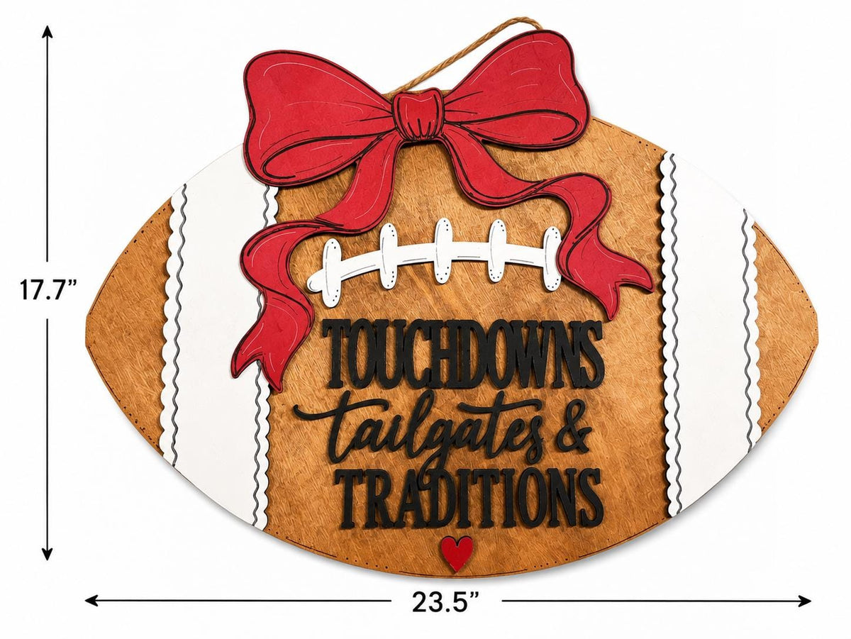 Football Door Hanger Kit Unfinished Birch Plywood, Paint Party Craft Blank; DIY Football