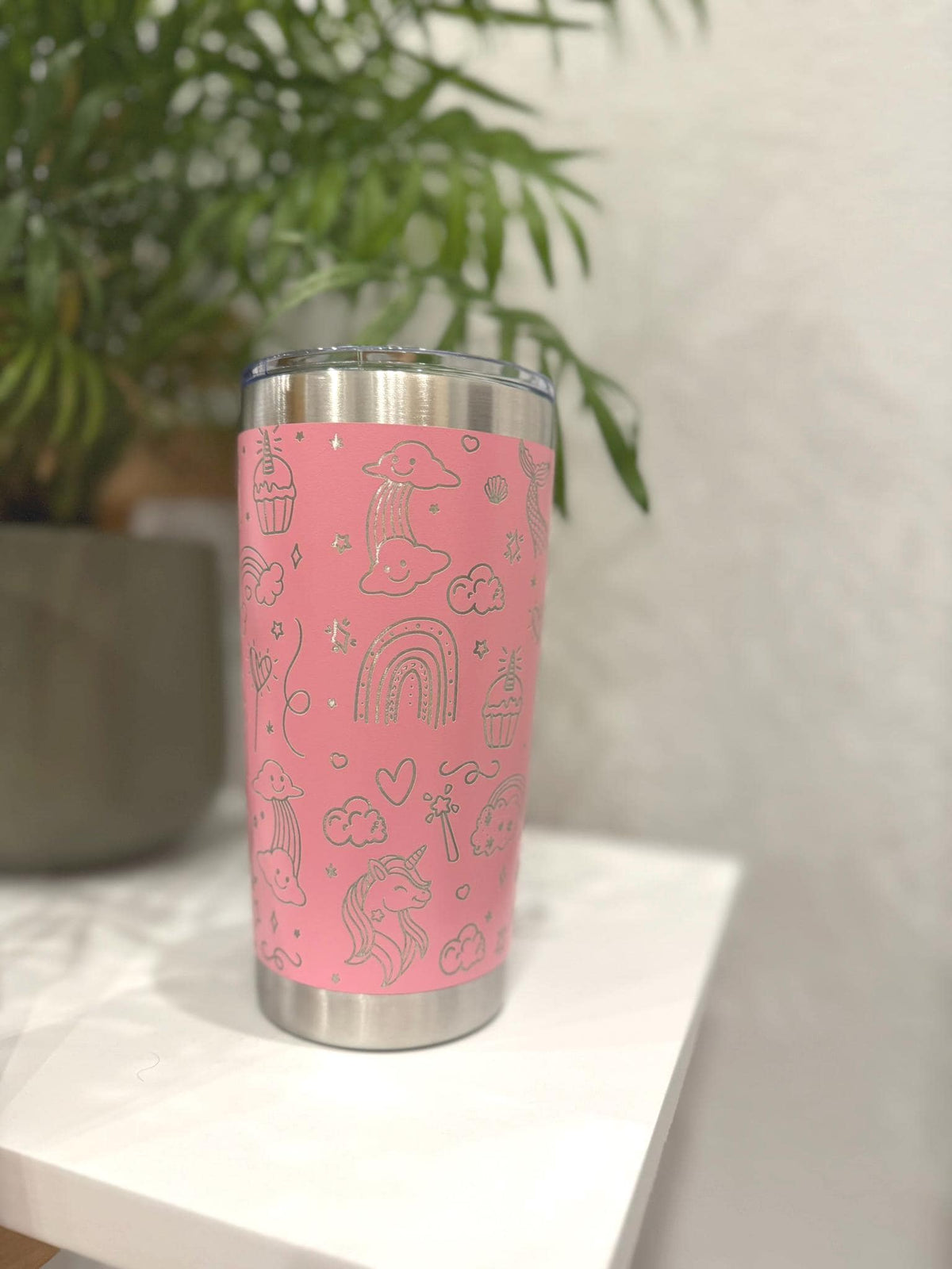 Mermaid Unicorn Tumbler Personalized 20oz Travel Mug Mystical Child Tumbler