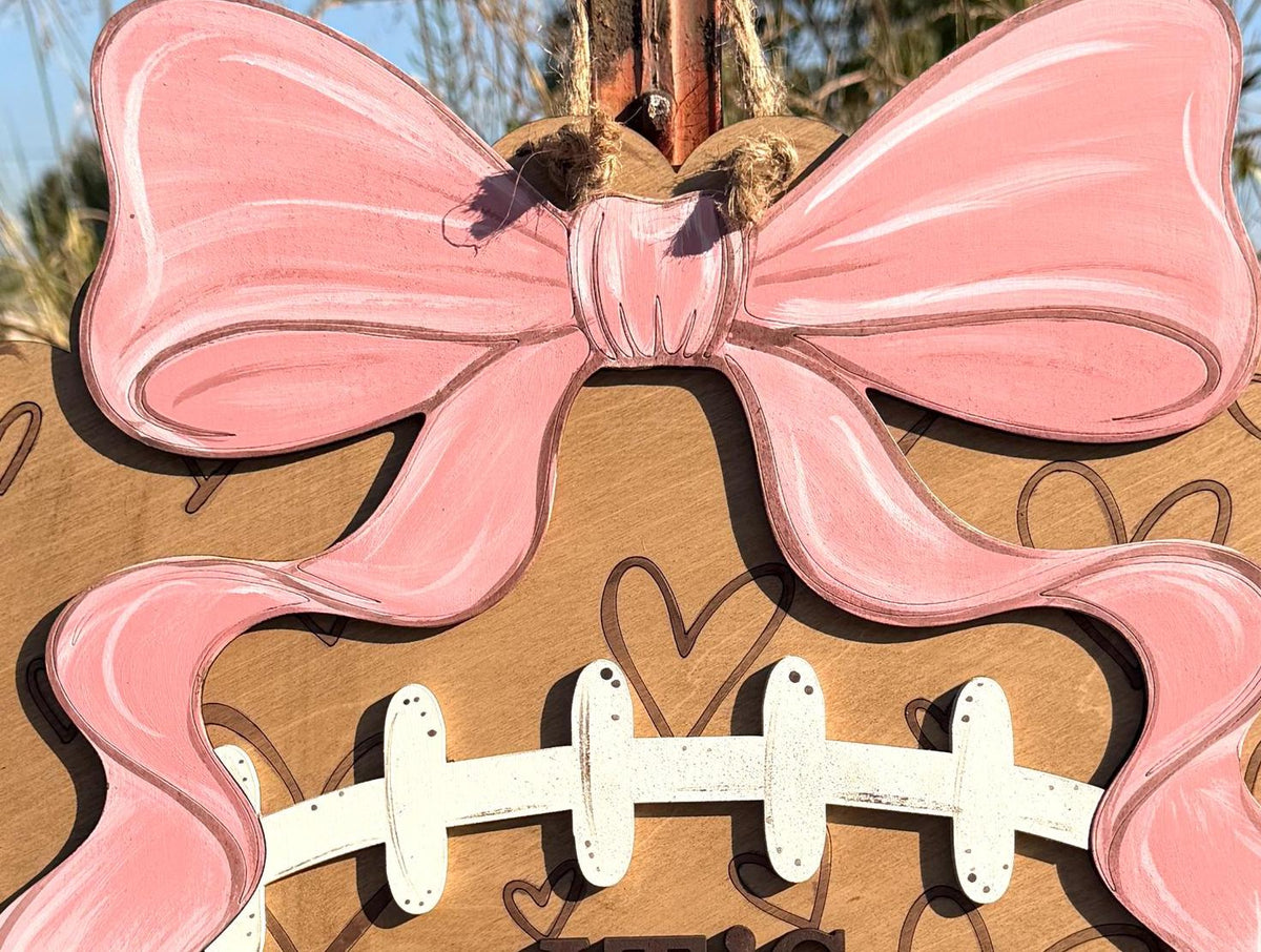 DIY Football Door Hanger Kit: Unfinished Birch Plywood, Paint Party Craft Blank