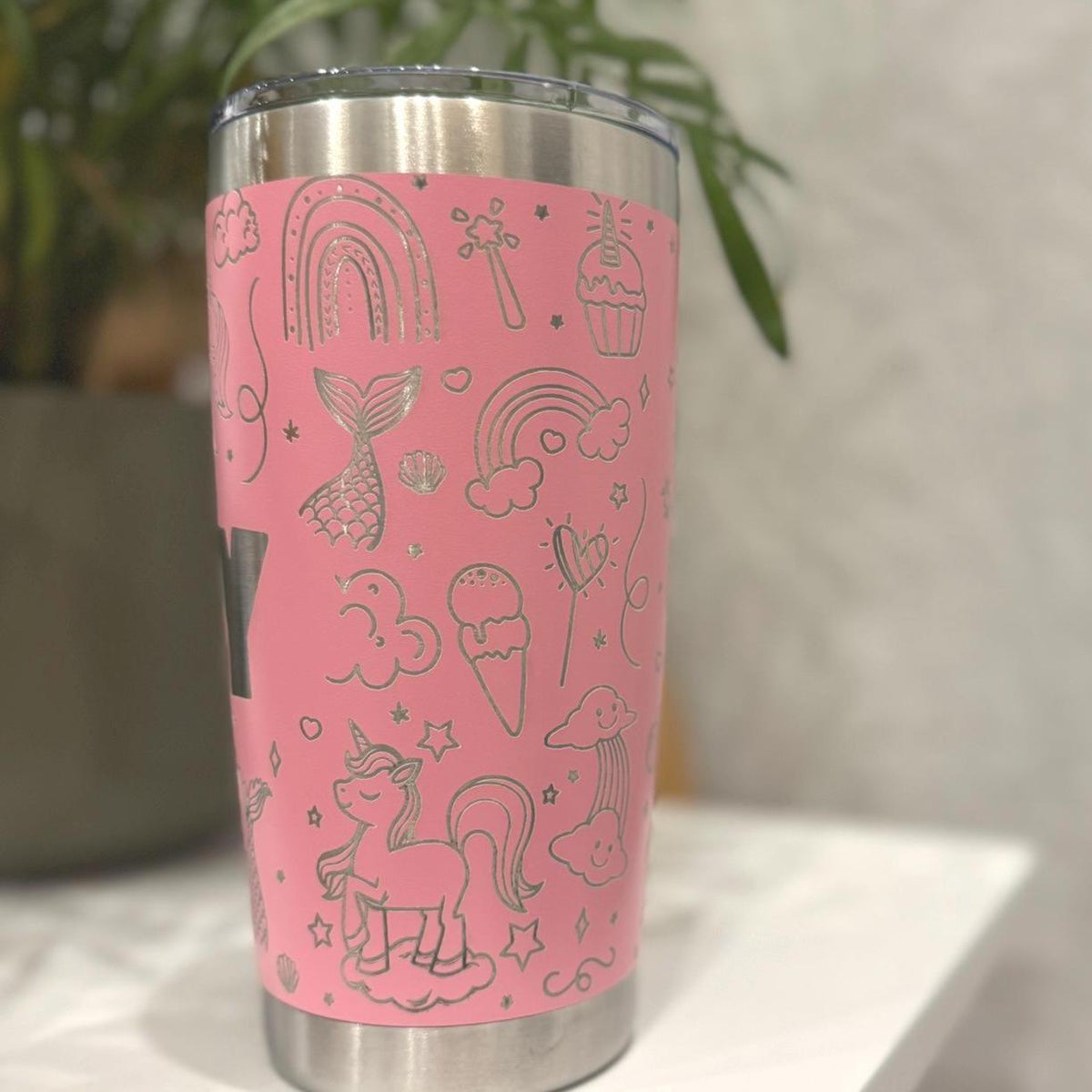 Mermaid Unicorn Tumbler Personalized 20oz Travel Mug Mystical Child Tumbler