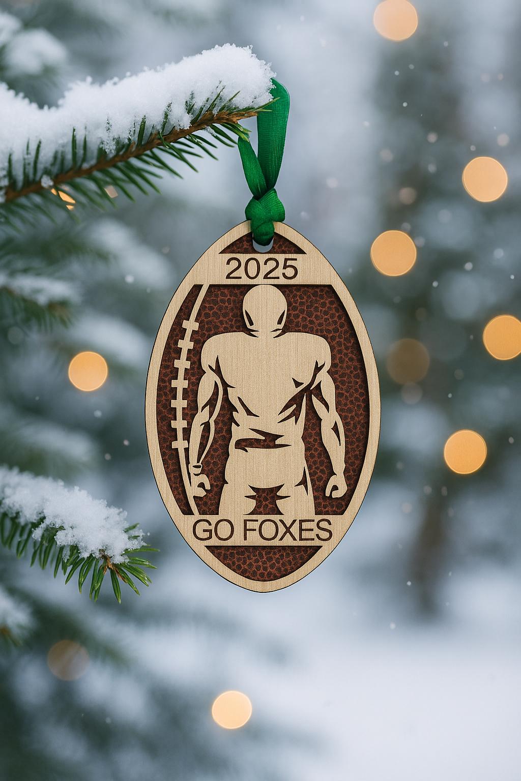 Custom Football Ornament Personalized Player Number Name Wood Leatherette Sport Team Gift Senior 2025 Keepsake