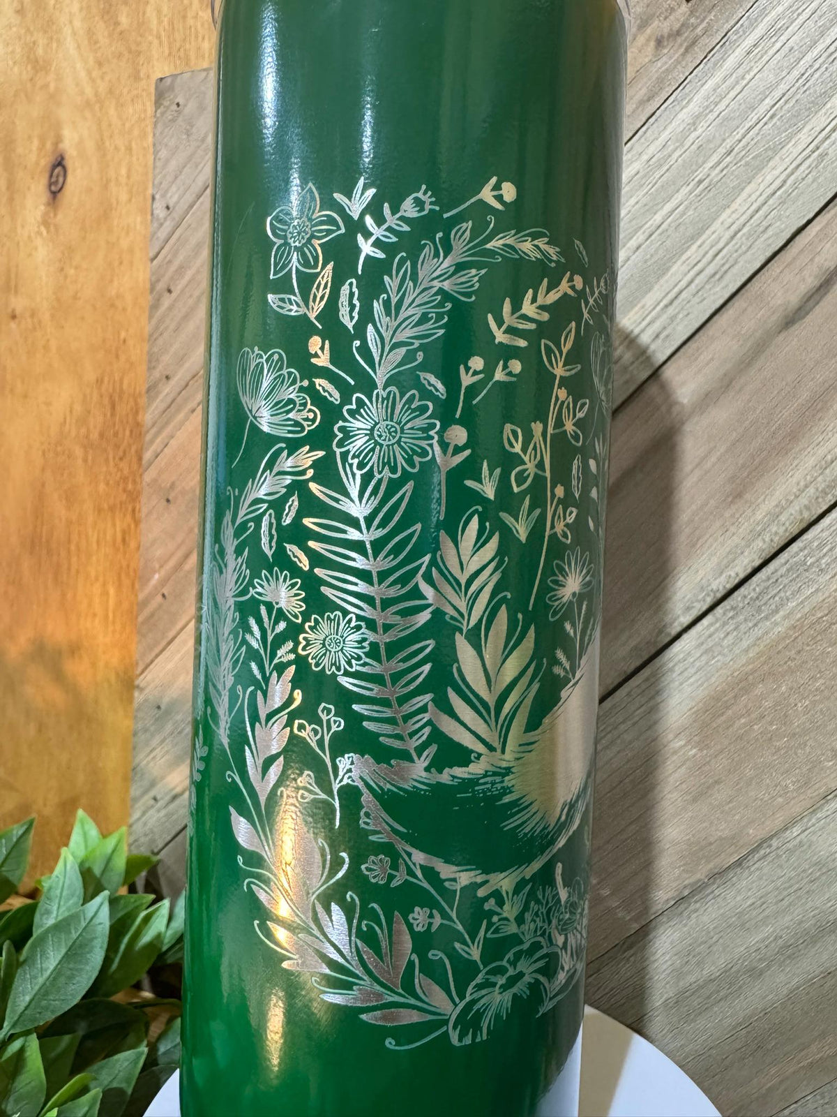 Engraved Fox Tumbler, Woodland Scene Insulated Travel Mug