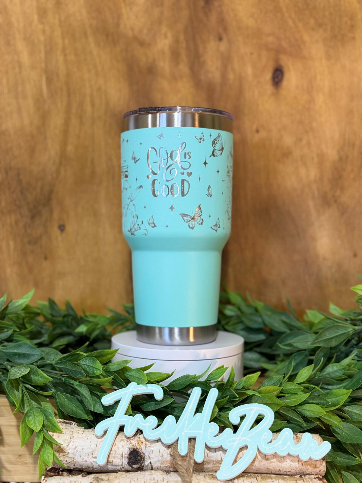God Is Good Tumbler Christian Butterfly Cup Inspirational Engraved 40oz Tumbler Faith Gift for Women religious present