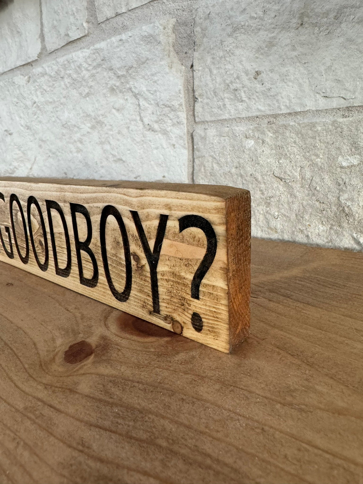 HOOZAGOODBOY Engraved Wood Sign, Funny Dog Decor, Dog Lover Gift, Groomer Decor, Pet Room Sign, New Puppy Gift, Good Boy Sign