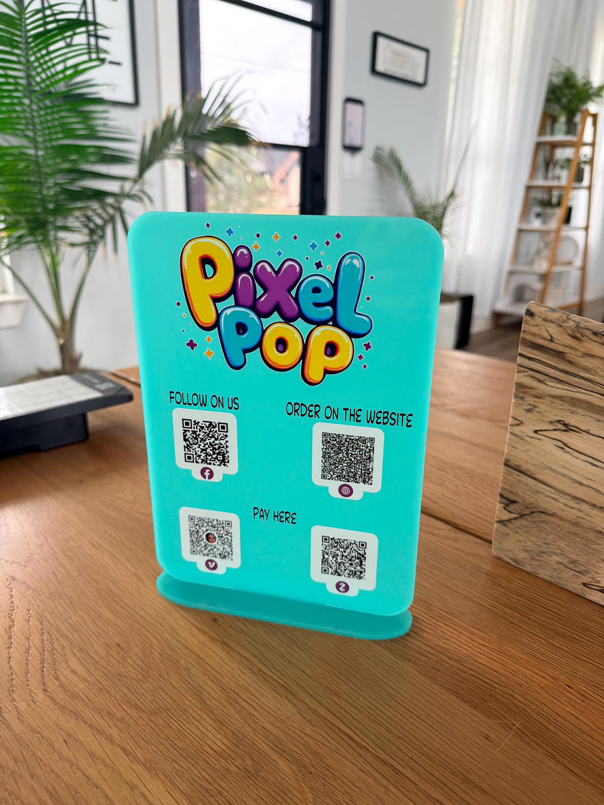 Custom Acrylic QR Code Sign: Business Logo, Scan to Pay Display
